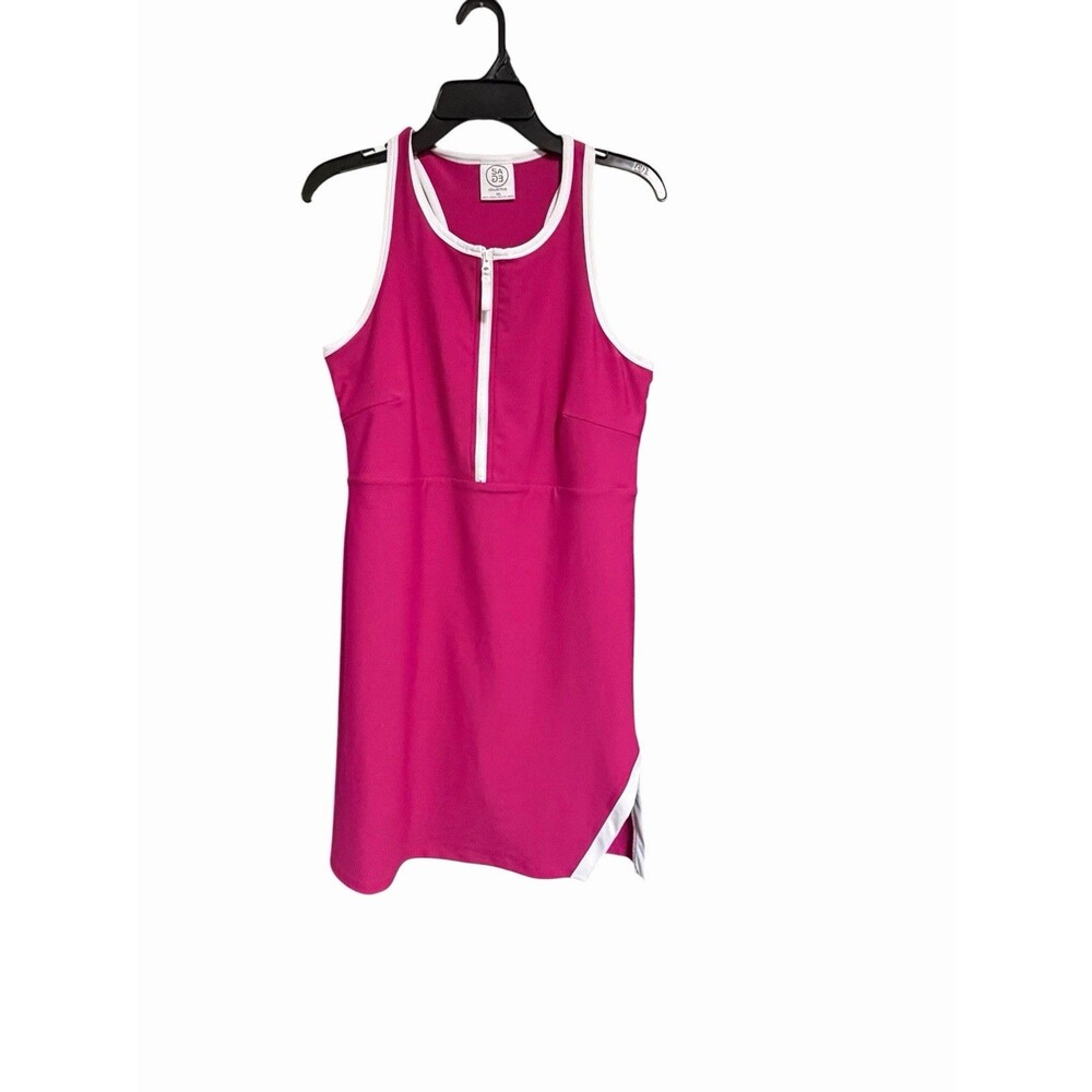 WOMENS SAGE COLLECTIVE ZIP FRONT ACTIVE DRESS BUILT IN SHORTS Small Pink